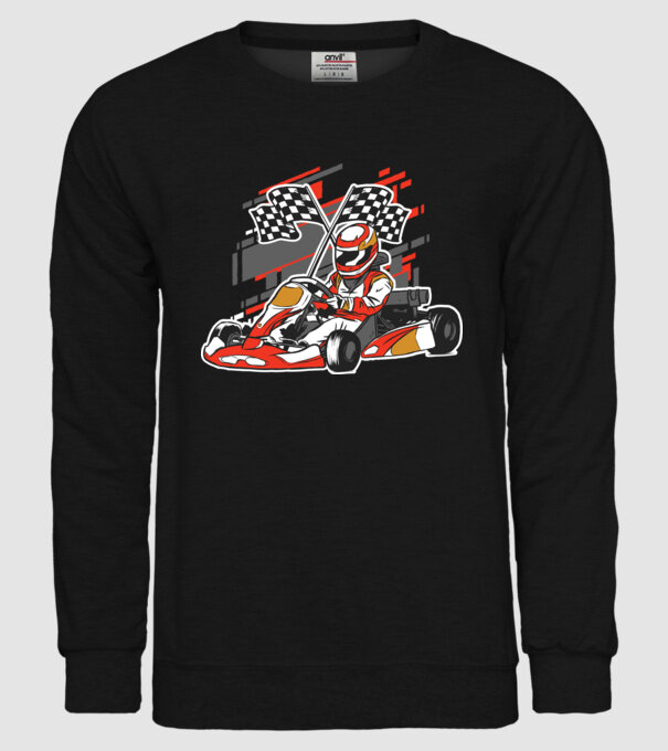 Gokart model negru pe tricou