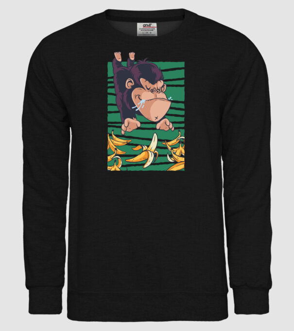 Gorilă Banană model negru pe tricou