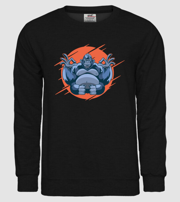 Gorilă Meditație model negru pe tricou