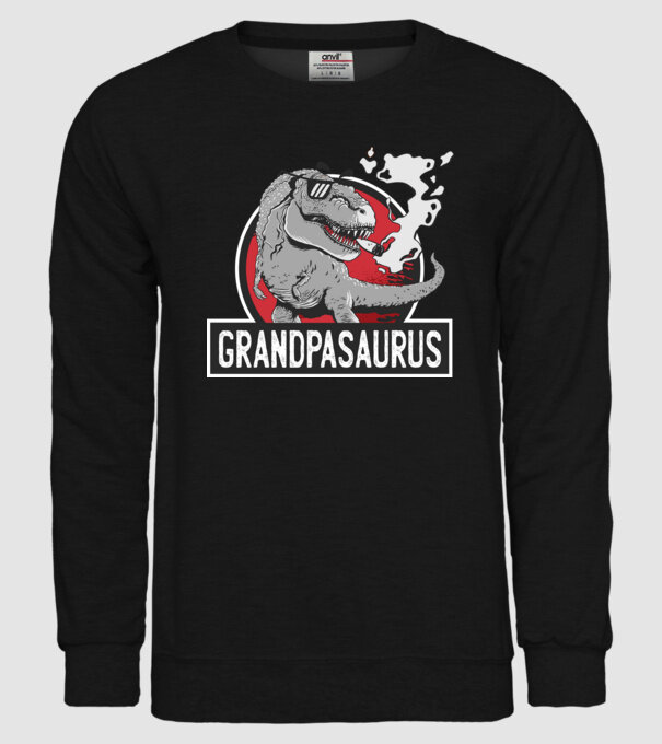 Grandpasaurus T-rex model negru pe tricou