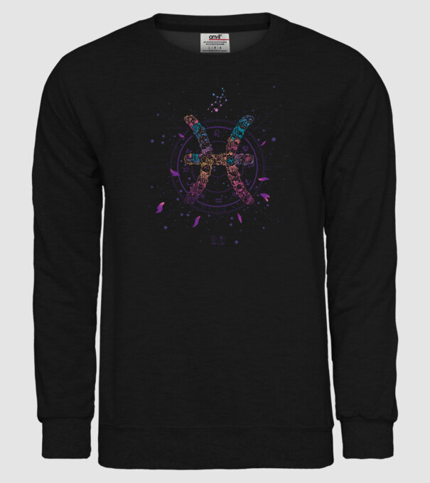 Pisces Zodiac model negru pe tricou