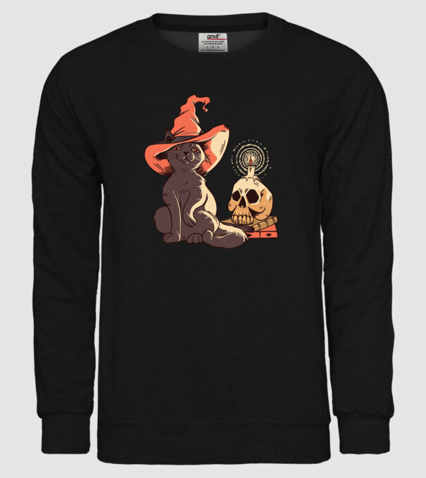 Pisică Halloween model negru pe tricou
