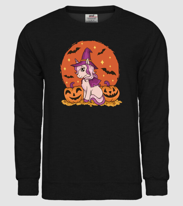 Unicorn Halloween model negru pe tricou