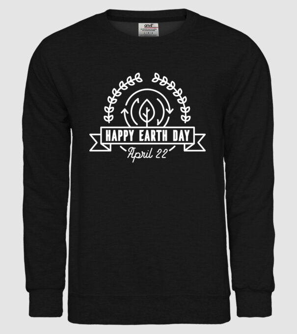 Happy Earth Day - Ziua Pământului model negru pe tricou