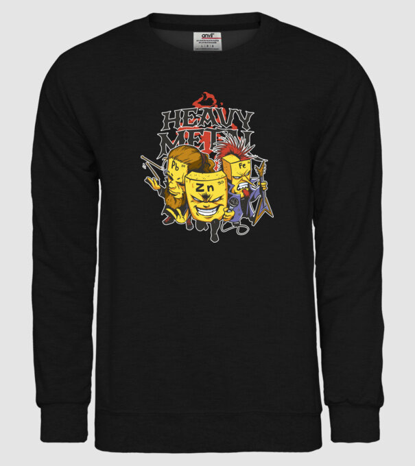 Elemente Heavy Metal model negru pe tricou