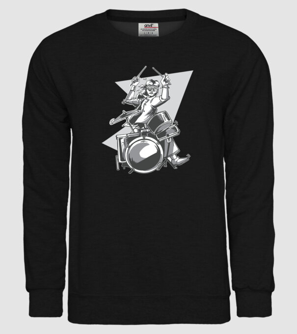 Hippy baterist model negru pe tricou