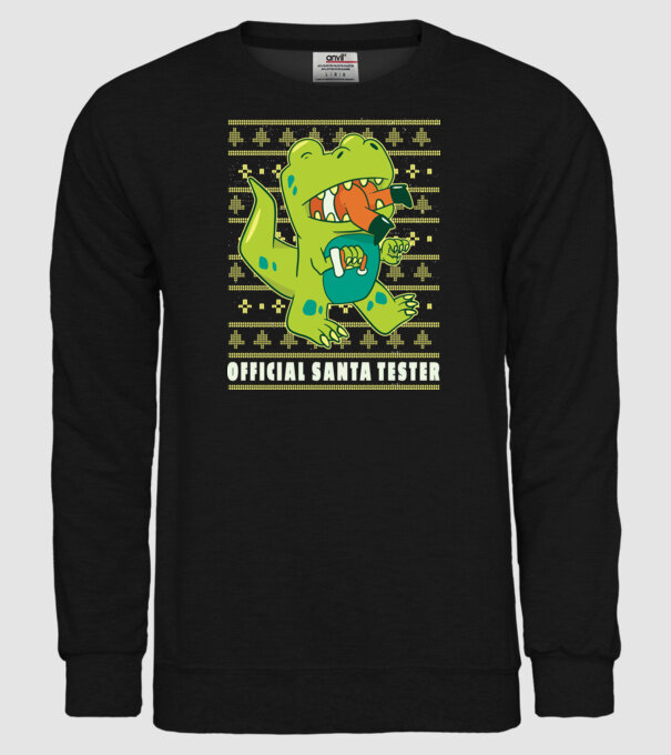 Tester oficial Moș Crăciun model negru pe tricou