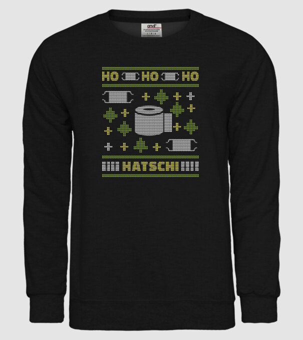 Hohohoho hârtie igienică pulover urât model negru pe tricou