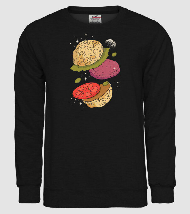 Burger lună model negru pe tricou