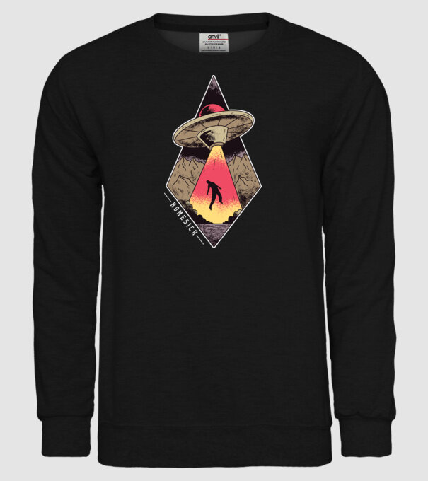 Dor de casă alien model negru pe tricou