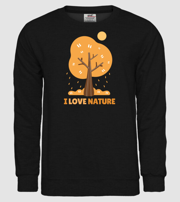 I Love Nature model negru pe tricou