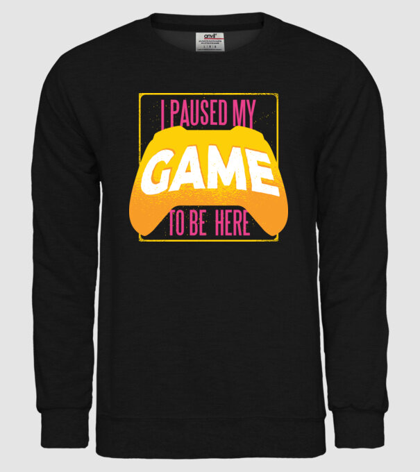 I paused my game to be here tricou amuzant Gamer model negru pe tricou