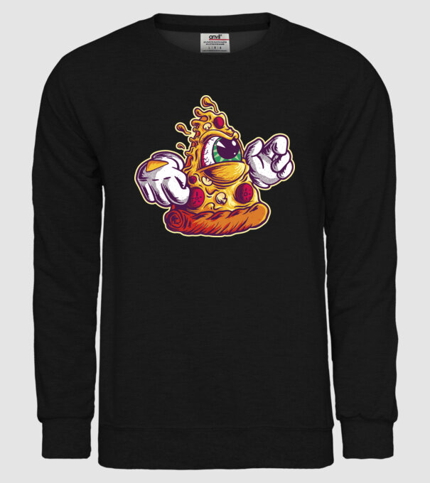 Pizza Illuminati model negru pe tricou