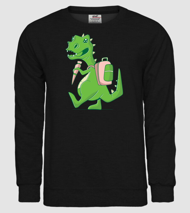 Elev Dino model negru pe tricou