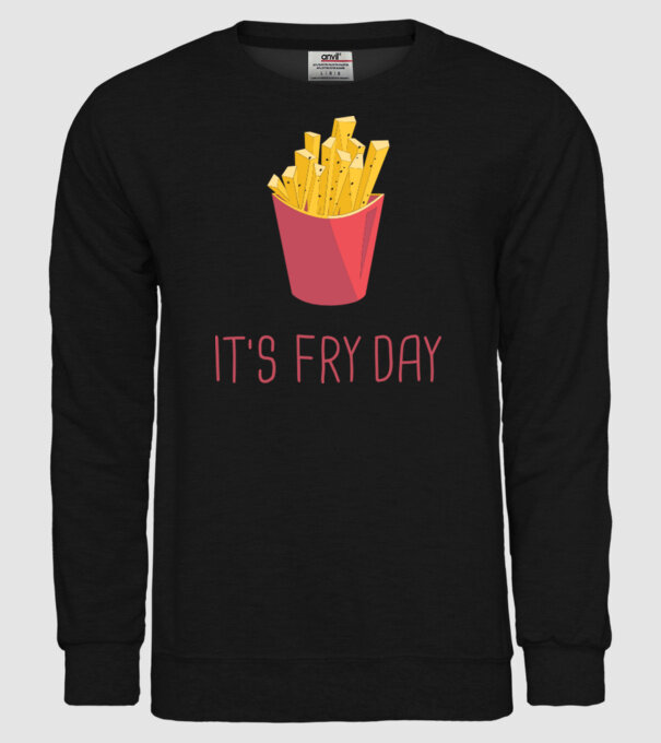 'It''s Fry Day' model negru pe tricou