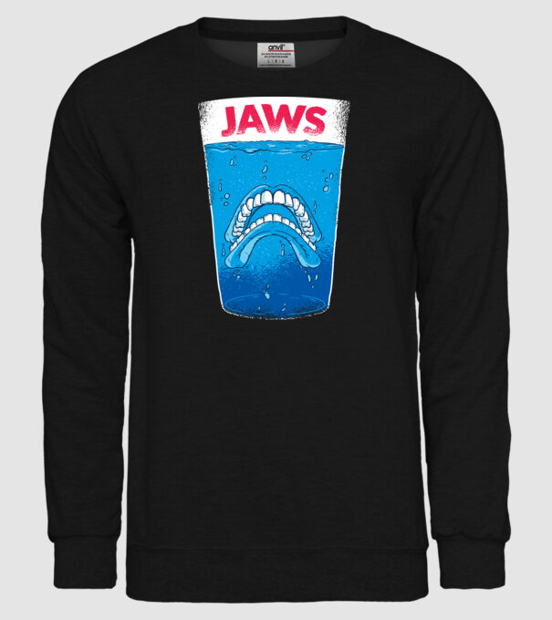 Jaws dinți tricou parodie model negru pe tricou
