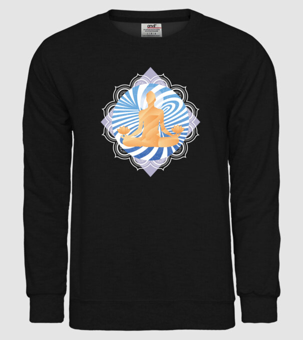Meditație yoga model negru pe tricou