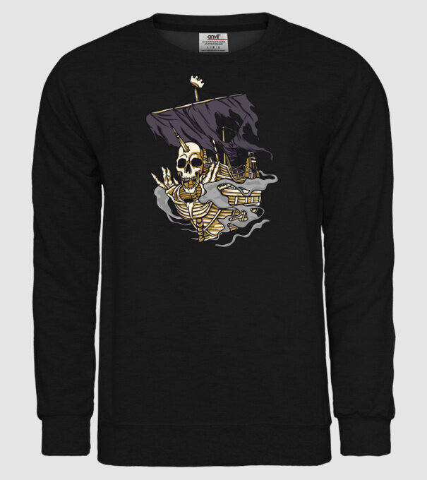 Nava piraților model negru pe tricou