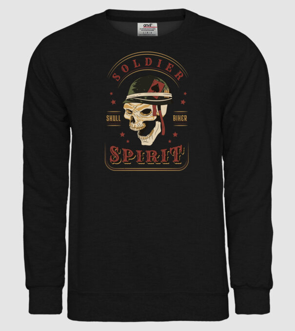 Soldat Craniu model negru pe tricou