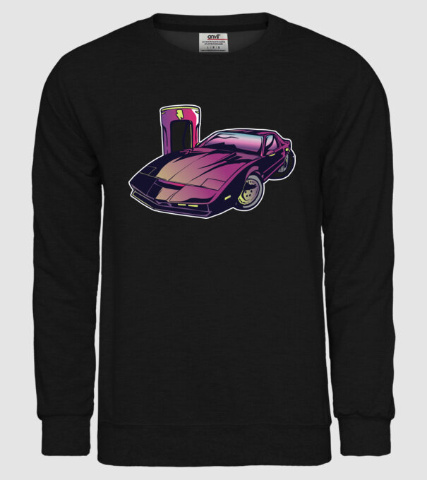 Kitt pe încărcător electric tricou amuzant model negru pe tricou
