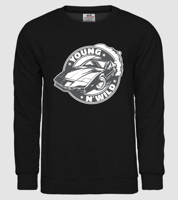 Knight Rider - Young and wild model negru pe tricou