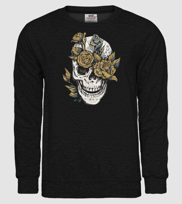 Craniu model negru pe tricou