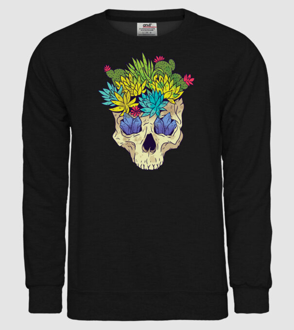 Craniu Cactuși model negru pe tricou