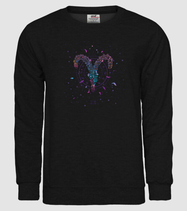 Aries Zodiac model negru pe tricou