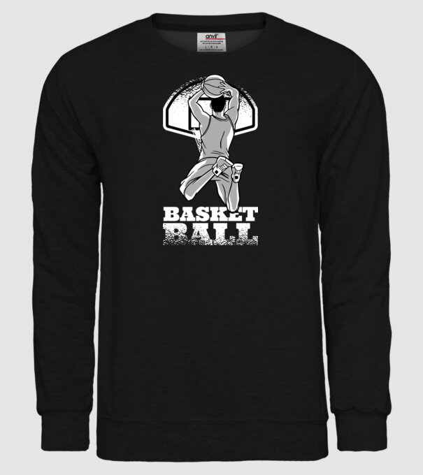 Baschet aruncare la coș model negru pe tricou