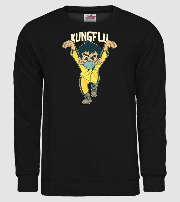 Kung Flu Coronavirus Karate model negru pe tricou