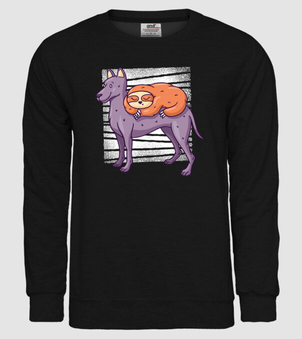 Leneș pe câine model negru pe tricou