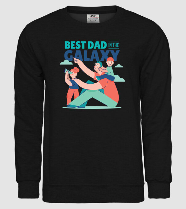 Cel mai bun tată din Galaxie model negru pe tricou
