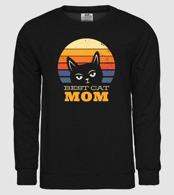 Cea mai bună mamă pisică model negru pe tricou
