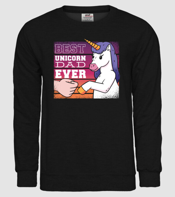 Cel mai bun Tată Unicorn model negru pe tricou