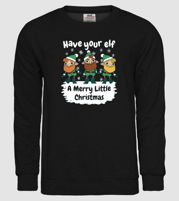 Să ai un Crăciun fericit de Elf model negru pe tricou