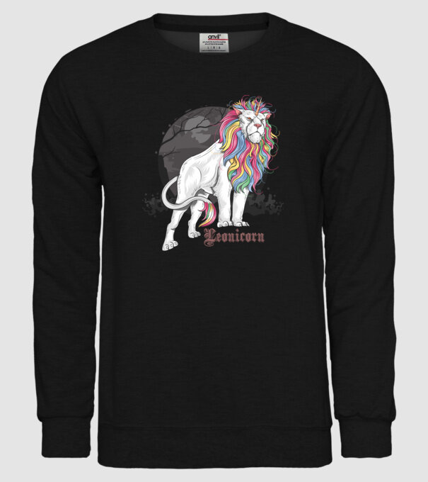Leonicorn model negru pe tricou