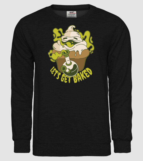 'Let''s Get Baked' model negru pe tricou