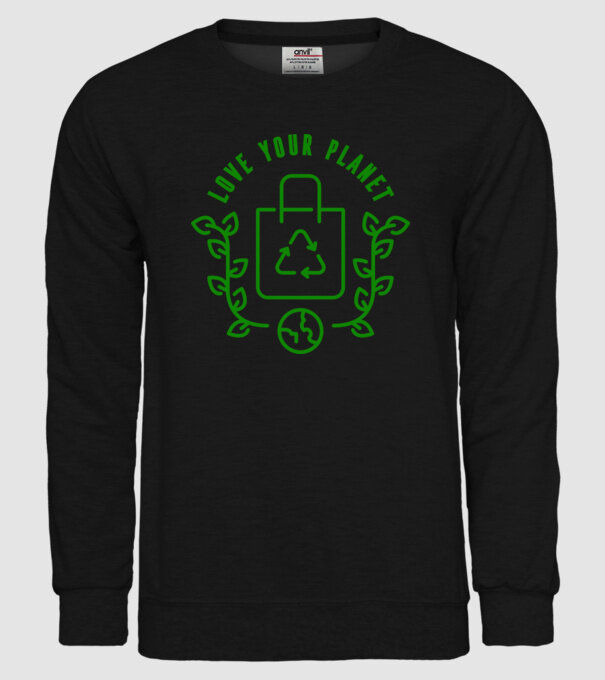 Love Your Planet - Ziua Pământului model negru pe tricou