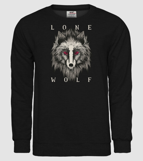 Lup Singuratic model negru pe tricou