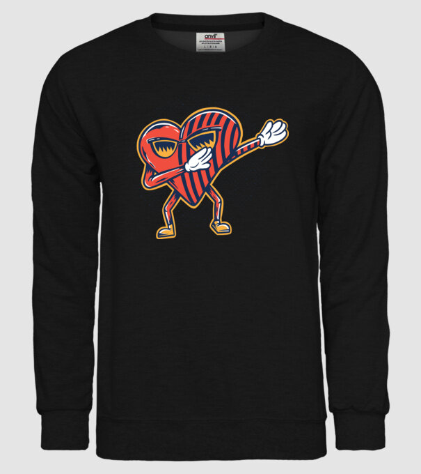 Inimă DAB cărți de joc maghiare model negru pe tricou
