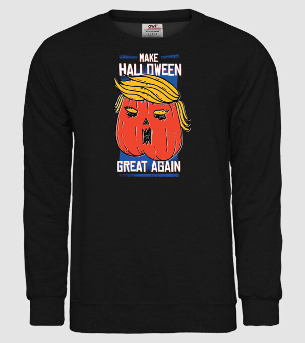 Make Halloween Great Again Trump model negru pe tricou