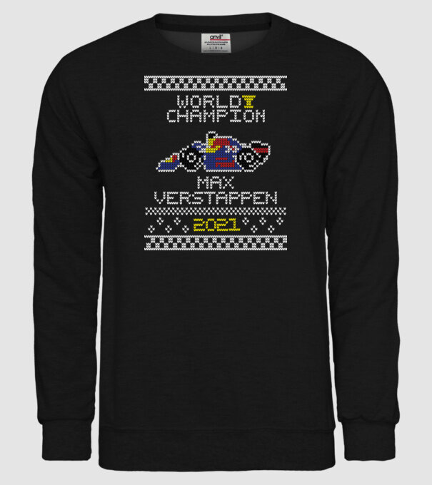 Max Verstappen campion mondial Formula 1 model negru pe tricou
