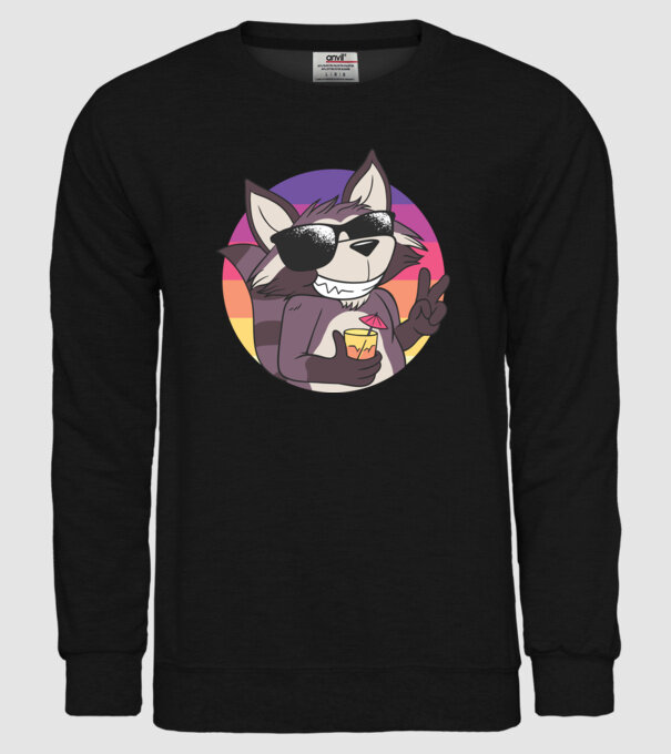 Raton cool model negru pe tricou