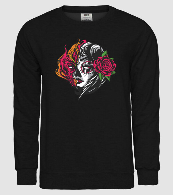 Fată Mexicană Demon model negru pe tricou