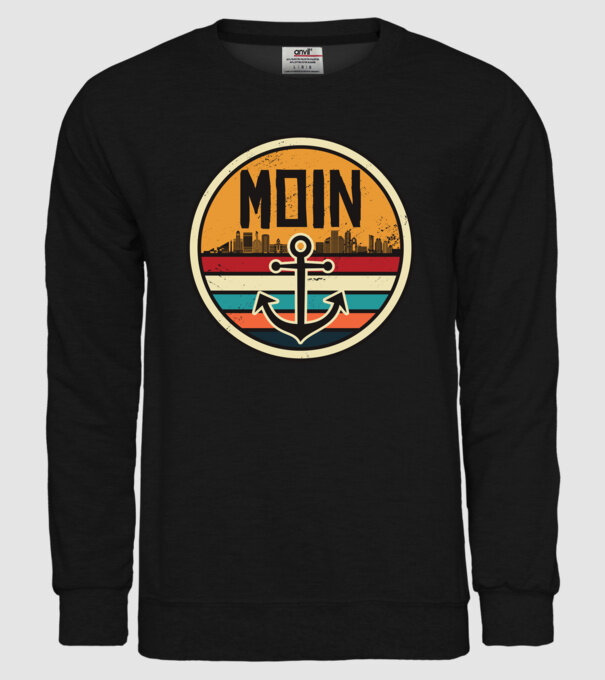Ancoră Moin model negru pe tricou