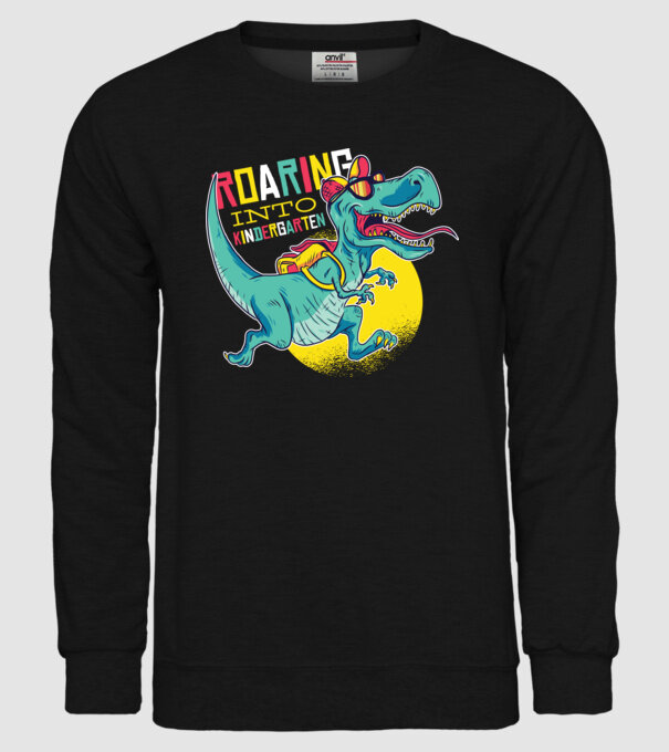 De acum încolo, voi urla în grădiniță cu Dinozaur model negru pe tricou