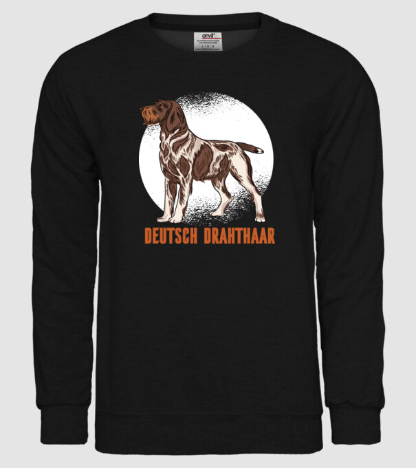 Brac german cu păr sârmos model negru pe tricou