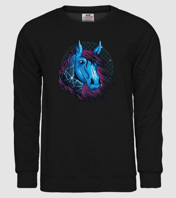 Cal neon pentru călăreți model negru pe tricou