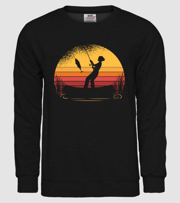 Femeie Pescar model negru pe tricou