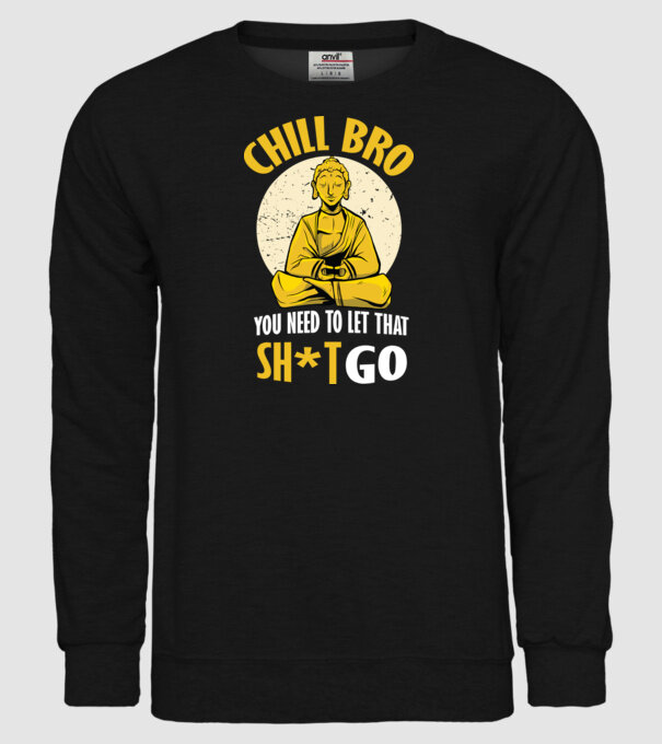 Calmează-te, lasă acel rahat Buddha model negru pe tricou